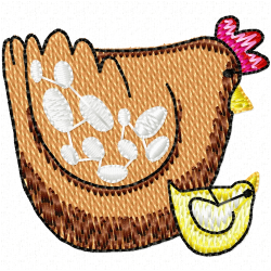 Chickens And Roosters Embroidery Design 11